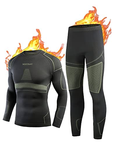 NOOYME Men's Thermals Base Layers Ski Compression Top & Bottoms Set