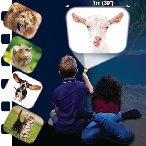 Brainstorm TOYS Stem Funny Animals Torch and Projector – 24 Adorable Animal Images, Projects Clear Pictures up to 1 Metre Wide, Interactive Educational Kids Flashlight Toy — view 5