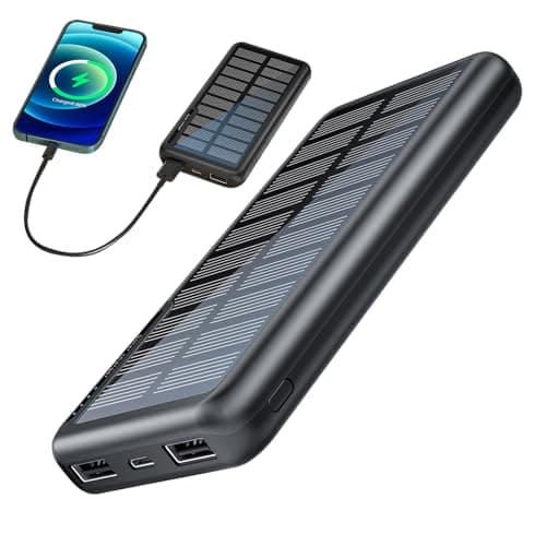 Portable Phone Charger, 10000mAh Solar Bank, Slim Charging Device, Lightweight Battery Pack, Ideal for Backpacking, Hiking, Travel, Outdoor Activities, 5.59x2.72x0.67in