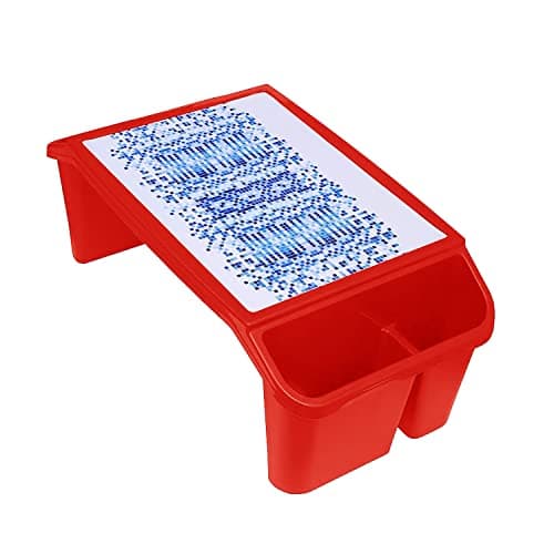 JMS we create smile - Plastic Activity Tray Portable Laptop Desk - Red Colour Large Lap Table Multipurpose Travel Tray for Girls & boys (Red) — view 2
