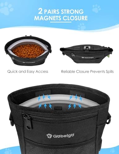 Gobeigo 4 Cup Dog Treat Pouch with Silicone Insert Bag& Clicker(Black) — view 3