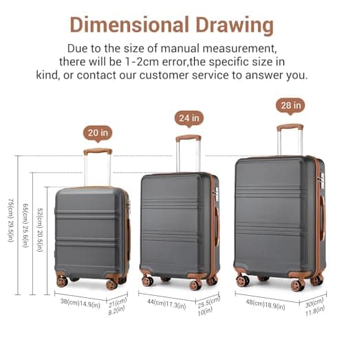 Kono Medium Suitcase with TSA Lock, Lightweight Hard Shell Checked Luggage — view 2