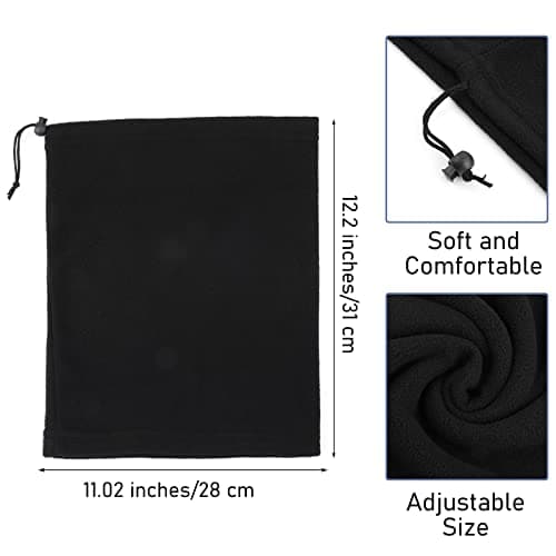 WLLHYF Winter Neck Warmer?Fleece Windproof Face Covering Neck Gaiters Warmer Snoods Face Scarf for Winter Outdoor Ski, Snowboard, Running Cycling?1 Pack Black? — view 2