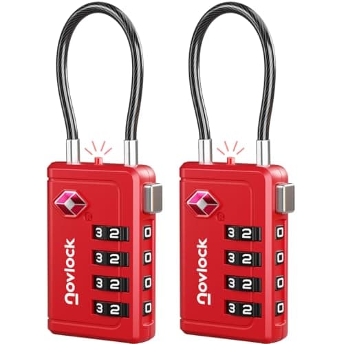 NovLock Suitcase Locks, TSA Approved Luggage Locks, 4-Digit Travel Padlocks