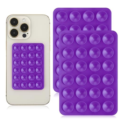 Giantree 2 Pcs Silicone Suction Phone Case Mount, Anti-Slip Hands-Free Mobile Accessory Holder (Purple)