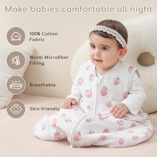Yukkidds Baby Sleeping Bag 1.5 Tog, Cotton Sleep Sack 0-6 Months — view 2