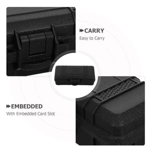 VOSAREA Plastic Shockproof Box Small Survival Gear Holder, Pp Tactical Equipment Storage Box, Black, Impact Protection, Stackable, Travel and Outdoor Sports — view 3