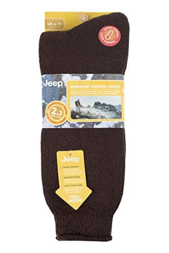 Jeep Mens Renegade Thermal Boot Socks Pack of 1 Brown 6-11 — view 2