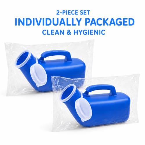 2X Urine Bottles Male Urinal Bottles for Men Pee Bottle Spill Proof 1200ml — view 5