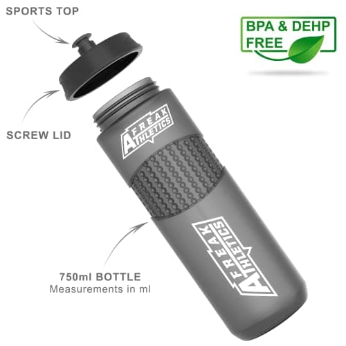 Freak Athletics Sports Water Bottle -750ml (Black Transparent) BPA Free — view 3