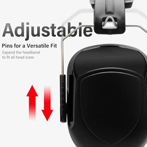 [2Packs] Ear Defenders Adults, SNR 34dB Adult Ear Defenders Noise Cancelling Headphones for Adults Hearing Protection Earmuffs, Sound Blocking Ear Muffs for Autism Shooting Construction Mowing — view 2