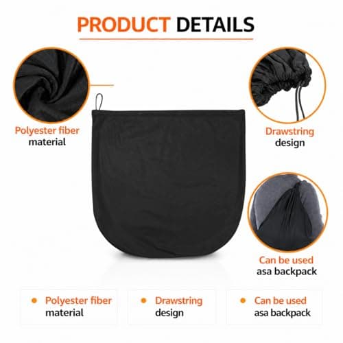 XONWW 2 PCS Helmet Bag, Lightweight Motorcycle Ski Helmet Bag Folding Large Storage Helmets with Drawstring for Sport Riding Travel Skiing (Black, Grey) — view 3
