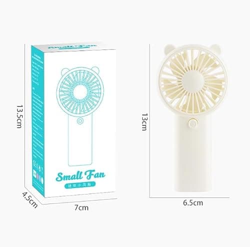dididudi Mini Hand Fan 3 Pack Cooling Fans Compact Pocket Handheld Fan with Cute Cat Ears Light Quiet Battery Powered Small Mini Hand Held Fans for Camping Hiking Beach Festival Summer Presents — view 3