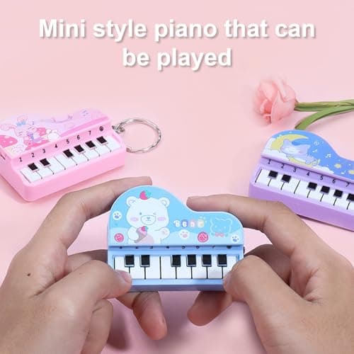 Electronic Keyboard Keychain Interactive Sound Toy, Silver — view 5