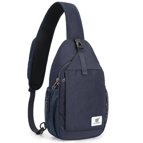 SKYSPER Sling Bag RFID Cross Body Bag Recycled Crossbody Backpack Travel Daypack(Blue)