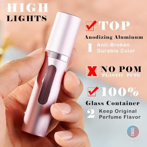 Perfume Atomiser Refillable Perfume Bottle for Travel, Leaking Proof Mini Empty Perfume Spray Bottle for Women and Men, 8ml - Matte Black & Matte Black — view 4