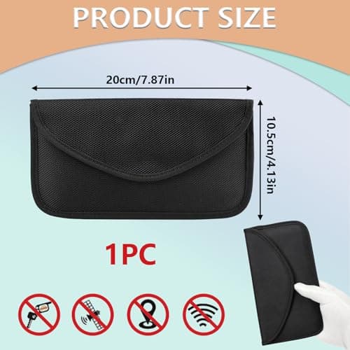 Faraday Pouch For Phones And Car Keys, RFID Signal Blocking Bag Anti-Tracking Mobile Phone Case Keyless Car Key Signal Blocker Pouch WIFI NFC Anti-Theft Signal Blocking Cages Keyless Entry Protector — view 2