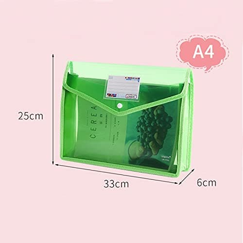 A4 Plastic Wallet, Popper Wallet Plastic Document Folder Premium Pockets, Clear Plastic File Folders Holder Organizer, with Snap Closure and Card Slot for School Home Work Office, Waterproof — view 6