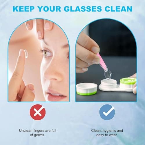 4 Pack Contact Lens Remover and Inserter Tool Set,Portable Contact Lens Remover Tool with Tweezers Suction Stick,Vision Care Aid for Soft Lenses,for Travel and Daily Use(Pink,Green,Blue,Purple) — view 5