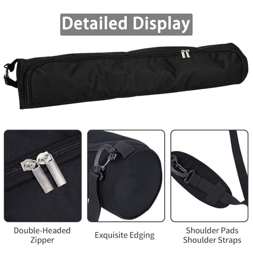 Ogetok Yoga Mat Bag, Full Zip Exercise Carrier Bag with Adjustable Strap, Waterproof Mat Carry Bag Strap for Gym Class Beach Park Travel for Women & Men (Black) — view 4