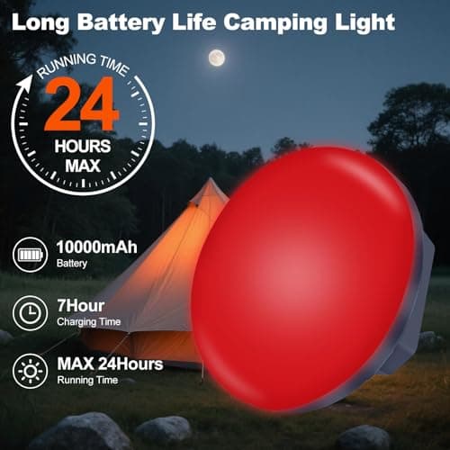 Rechargeable 3000LM Red Light Camping Light Tent Camping Lantern Fishing Lantern — view 4