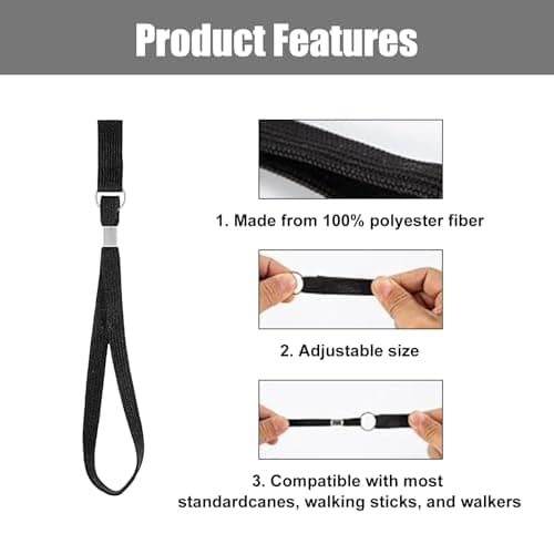4 Pcs Walking Stick Wrist Straps, 24 cm Nylon Cane Loops for 16 to 20 mm — view 4