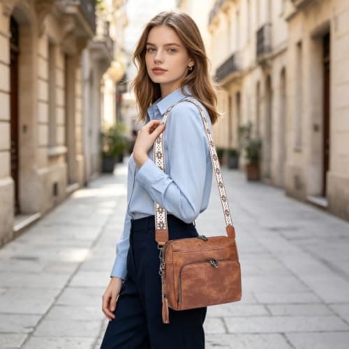 Sheonie Anti Theft Cross Body Bag Women Vegan Leather with Coin Pouch — view 3