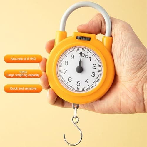 AVZYARDY 0.1KG Fishing Scale Portable Travel Luggage Weighing Scale with Hook Kitchen Tool 10KG Digital Electronic Hanging Hook Scale (Yellow) — view 2