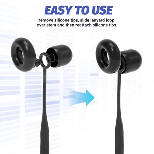 2 Pack Earplug Lanyard Magnetic Flexible Connector Earplugs Cord Tug-Resistant Safety Ear Plugs Link Cord Silicone Lanyard Accessories Compatible with Most Earplugs Headphone Removable Tips Anti-Lost — view 3