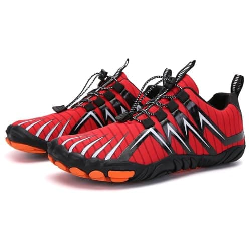 Mens Hiking Shoes Explorer - Healthy & Non-Slip Barefoot Shoes Womens Outdoor Walking Shoes Trekking Shoes(Red,7.5 UK) — view 6