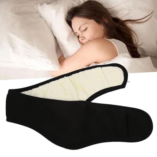 Blindfold Eye Mask Adjustable Protective Earphones with Noise Protection, Comfortable Breathable Cotton Cloth Winter Warm Protective Earphones for Men Women Adults (Black) — view 6