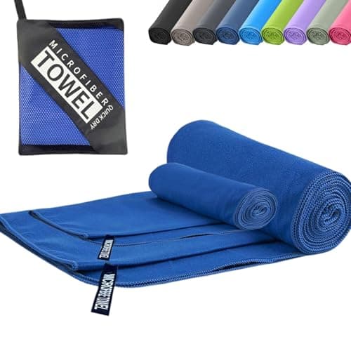 Microfibre Towel - Quick dry Lightweight Absorbent Travel Towel ,Beach Towel Perfect for Sports Beach Gym Swimming,Cycling,Yoga, Camping ,Hiking (2, Navy Blue)