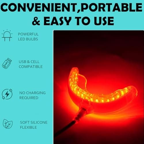 Oral Care Device for Gums – 16 LED Gum Comfort Support, Light Oral Hygiene Tool with USB/USB-C/iPhone/Android Adapters, No Batteries Needed, Soft Silicone Mouth Tray for Daily Use — view 2