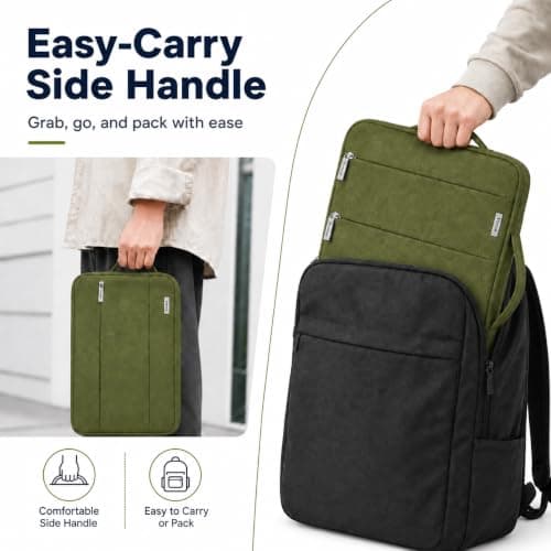 Voova Laptop Sleeve 14-15 Inch, Laptop Case for MacBook Air 15, Army Green — view 6