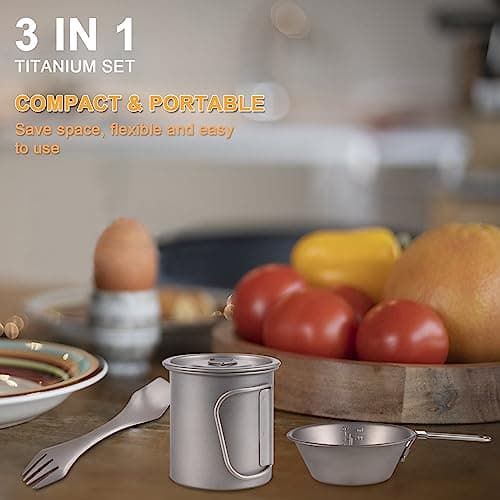 lvifloae Camping Cutlery Set, Camping Mess Kit For Camping 1 Person — view 2
