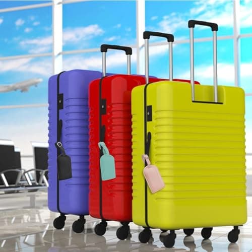 Hengxinc Luggage Tags,3 PCS Leather Suitcase Tags with Adjustable Strap — view 6