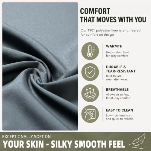 BISINNA Ultralight Sleeping Bag Liner 300g Compact Small pack size — view 3