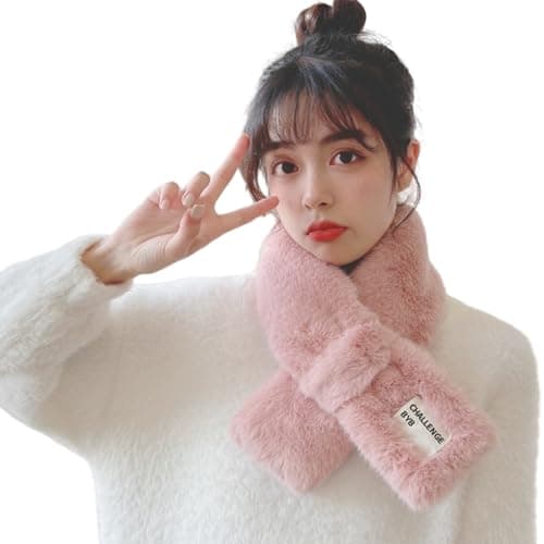 Limtula Y2k Scarf Winter Plush Scarf Teenager Dopamine Look Casual Travel Shopping Taking Photo for Teen Winter for Men for Women Cold Weather Men Plush