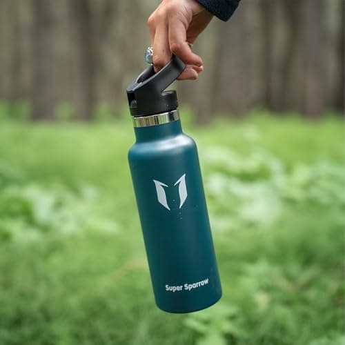 Sparrow Insulated Water Bottle with Straw - Metal Water Bottles 1L — view 4
