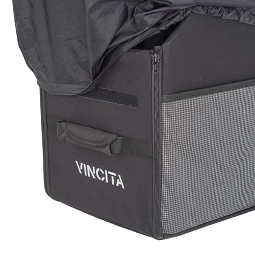 Vincita Keeper Box 2.0 for Folding Bicycle - Folding Bike Storage Solution - Suitable For Bike - Keep The Bike Vertical In The Car Trunk To Save Space (Black with Green zipper 2.0, For Brompton Bike) — view 6
