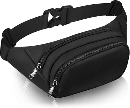 JAUSFETS 3 Pockets Bumbags Waterproof Large Capacity Waist Pack