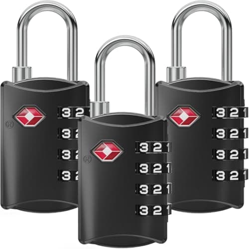 NovLock Suitcase Padlocks, TSA Approved Luggage Locks, Travel Padlocks