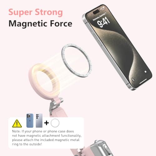 AMAZEAR Phone Camera Grip with Selfie Stick Tripod, Cellphone Accessories for iPhone 16 17 18 Pro Max with Multi-Functional Bluetooth Controller, Comfort Ergonomic Handle Holder, Pink — view 5