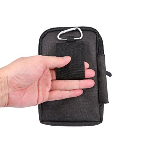 Cell Phone Waist Belt Bag Men, Vertical Smartphone Belt Clip Pouch Black — view 5
