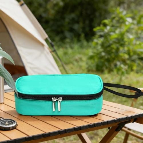 Insulated Storage Bag, Waterproof Medication Cooler Bag, 18x12cm Compact Portable Storage Case, Polyester Fabric Carrier, Outdoor Organizer with Multi Purpose Use, Travel Organizer Outdoor Beach — view 6