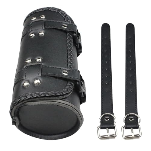 Vintage Motorcycle Bag PU Leather Waterproof Barrel-Shaped — view 6