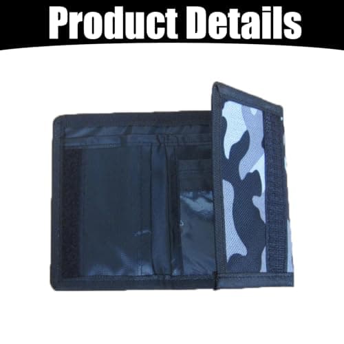 Funngy Wallet Boys,Wallets Kids Camouflage Trifold Wallet for Men & Boys Anti-Theft Polyester Fabric Urban Minimalist Design Wallets Compact Size 4.72 x 3.15 inch Unisex for Travel and Sports — view 3