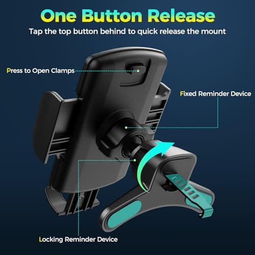 Brencco Car Vent Phone Holder, Hook Clip, 360° Rotation, 4-7 Inch — view 6