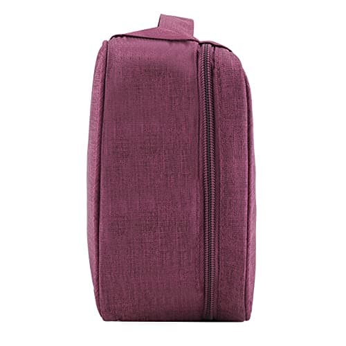 Aramox Travel Storage Bag Polyester Nylon Clothes Organizer 24.5x18x10cm Multiple Grid Portable Storage Box for Travel Dorm Underbed Winter Clothes Accessories (Purple)
