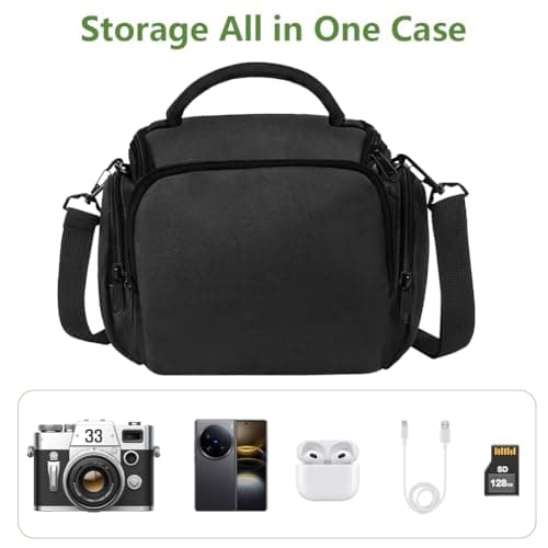Ainiv DSLR Camera Bag, Waterproof Anti-Shock SLR Camera Case, Black — view 5